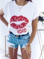 BLUZKA T-SHIRT BAWEŁNA KOBIECY NADRUK S/M