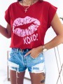 BLUZKA T-SHIRT BAWEŁNA KOBIECY NADRUK L/XL